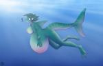 anthro belly big_belly breasts casual_nudity duo female nude pregnant pregnant_anthro pregnant_female size_difference skinny_dipping underwater water geckoguy123456789 himitsudragon fish marine shark