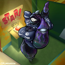 big_breasts biped black_body breasts camel_toe cleavage clothed clothing detailed_background eyeless feet female fingers hand_on_leg high-angle_view lips not_furry one_leg_up plant purple_body raised_leg sharp_teeth solo spikes spikes_(anatomy) spread_legs spreading teeth text thick_lips thick_thighs three-quarter_view topwear yoga flimshadow electronic_arts plants_vs._zombies popcap_games hot_rod_chomper chomper_(pvz) elemental_creature elemental_humanoid flora_fauna humanoid plant_humanoid 1:1 2026 absurd_res artist_name digital_drawing_(artwork) digital_media_(artwork) hi_res