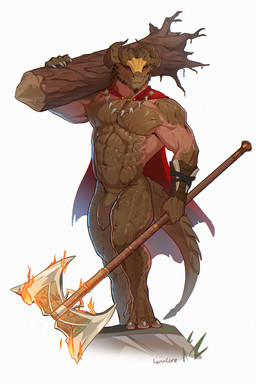 anthro big_penis biped brown_body claws feet finger_claws fingers flaccid foreskin front_view genitals holding_object horn humanoid_genitalia humanoid_penis jewelry looking_at_viewer male multicolored_body muscular muscular_anthro muscular_male nature navel necklace nude nude_anthro nude_male penis plant scales simple_background smile solo standing tail text thick_penis toes tree two_tone_body lynncore dungeons_and_dragons hasbro wizards_of_the_coast drogoroth dragonborn_(dnd) scalie 2026 2:3 digital_drawing_(artwork) digital_media_(artwork) english_text hi_res