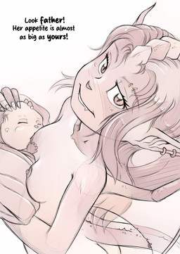 adolescent anthro areola breast_play breast_suck breastfeeding breasts dialogue ear_piercing ear_ring eyebrow_piercing eyebrows eyes_closed facial_piercing female hair holding_baby horn implied_incest looking_at_viewer membrane_(anatomy) membranous_wings neonate nipples nude piercing ring_piercing simple_background smile sucking tail text wings young young_anthro young_female risingdragon mythology terca_(risingdragon) dragon hybrid mythological_creature mythological_scalie scalie absurd_res digital_media_(artwork) english_text hi_res daughter_(lore) mother_(lore) mother_and_child_(lore) mother_and_daughter_(lore) parent_(lore) parent_and_child_(lore) parent_and_daughter_(lore)