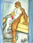 animal_genitalia balls caught_in_the_act duo erection genitals green_eyes looking_at_viewer male male/male nude penis sheath ashbearfox_(artist) ash_bearfox canid canine mammal 2001