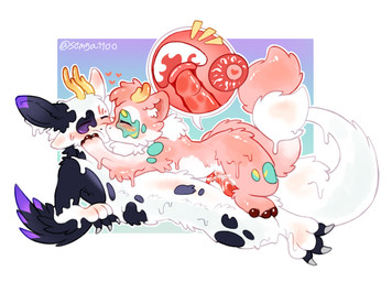 anthro blush bodily_fluids cowgirl_position cum cum_in_vagina cum_inside dominant dominant_female duo female feral from_front_position genital_fluids goo_transformation impregnation kissing looking_pleasured male male/female mid_transformation on_bottom on_top sex transformation semga1100 fabulous_beasts mythology sibuxiang_the_kirin_(fabulous_beasts) xiaolizhi_(fabulous_beasts) dragon kirin mythological_creature mythological_scalie pixiu scalie hi_res