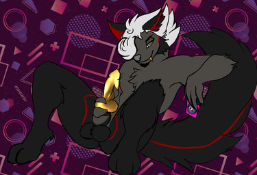 animal_genitalia animal_penis anthro balls biped black_balls black_body black_fur black_tail canine_genitalia canine_penis condom digitigrade erection feet fingers fluffy fluffy_tail fur genitals grey_body grey_fur hair long_tail looking_at_viewer male multicolored_body multicolored_fur nude penis sexual_barrier_device sitting smile smirk solo tail toes unused_condom white_hair wrapped_condom yellow_penis medic_rondills breeding_season lockheed_martin sr-71_blackbird locksmith_blackbird canid canine dire_wolf hybrid mammal prehistoric_species