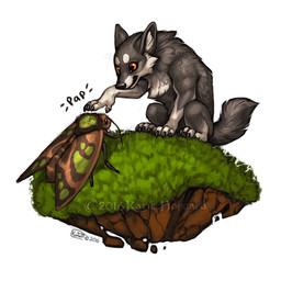 4_toes black_body black_fur black_nose duo feet feral fur grass paws plant simple_background sitting toes white_background katie_hofgard arthropod canid canine canis insect lepidopteran mammal moth wolf 1:1 2016 digital_media_(artwork)