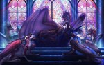 ambiguous_gender chair feral furniture group throne wia mythology dragon mythological_creature mythological_scalie scalie hi_res tagme