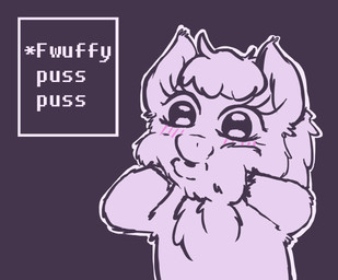 blush blush_lines chest_tuft eyelashes female female_feral feral fur hair hand_on_cheek hooves monotone_background open_mouth purple_background quadruped simple_background solo text text_box tuft young young_female young_feral wetfluff fluffy_pony fluffy_pony_(species) mammal digital_drawing_(artwork) digital_media_(artwork) english_text flat_colors spot_color