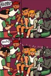 2022 2:3 anthro background_character callmewritefag chai_son_mese_(callmewritefag) clothed clothing colored colored_sketch comic dialogue digital_media_(artwork) domestic_cat english_text facial_tuft fan_character felid feline felis group hair hanna-barbera hi_res jay_guar_(callmewritefag) male mammal max_donskoy outline shaded sketch soccer_uniform sportswear swat_kats text tuft uniform young young_anthro