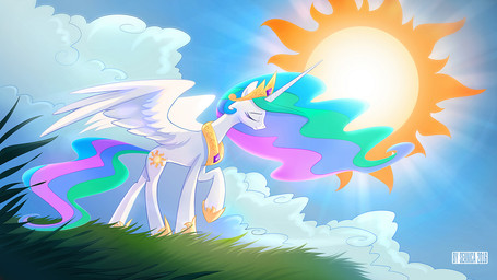 cloud crown cutie_mark day eyes_closed feathered_wings feathers female feral fur grass hair headgear horn jewelry multicolored_hair multicolored_tail plant royalty sky smile solo sun tail white_body white_feathers white_fur wings seanica friendship_is_magic hasbro my_little_pony mythology princess_celestia_(mlp) equid equine mammal mythological_creature mythological_equine winged_unicorn 16:9 2016 hi_res widescreen