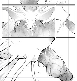ambiguous_gender animal_genitalia animal_penis bodily_fluids canine_genitalia canine_penis claws comic_panel duo eyes_closed fellatio feral feral_on_feral frill_(anatomy) genitals gradient_penis knot knotted_penis male oral penile penis penis_tip saliva saliva_string sample sex vein veiny_penis ibuki_shione capcom monster_hunter fanged_wyvern leviathan_(mh) mizutsune zinogre 2026 comic digital_drawing_(artwork) digital_media_(artwork) hi_res monochrome unfinished