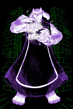 anthro clothed clothing female fire flaming_orb magic solo nam undertale undertale_(series) toriel boss_monster_(undertale) bovid caprine mammal aliasing digital_media_(artwork) restricted_palette