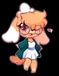 anthro chibi eyewear femboy glasses simple_background solo mrsremi maly_paczek canid canine canis domestic_dog mammal alpha_channel