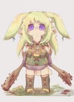 accessory anthro baseball_bat bat_(object) biped blonde_hair blood blush bodily_fluids boots bottomwear brown_boots brown_clothing brown_footwear brown_topwear chest_tuft clothed clothing ear_piercing ear_ring ear_stud female floppy_ears fluffy fluffy_tail footwear front_view fully_clothed fur glistening glistening_eyes gloves grass green_clothing green_ears green_hair green_topwear grey_clothing grey_gloves grey_handwear hair hair_accessory hair_ribbon handwear holding_bat holding_melee_weapon holding_object holding_weapon inner_ear_fluff kemono long_ears long_hair looking_at_viewer melee_weapon monotone_body monotone_fur monotone_hair monotone_tail nailed_bat no_pupils piercing plant purple_eyes ribbons ring_piercing scut_tail shoes short_tail simple_background skirt solo standing stare tail tan_body tan_fur tan_tail topwear tuft weapon white_background white_inner_ear_fluff nemesia/haineko lagomorph leporid mammal rabbit 2017 colored digital_media_(artwork) full-length_portrait hi_res portrait shaded