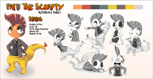 annoyed bathing black_body black_scales clothed clothing crest_piercing dripping_wet eating eyes_closed facial_tattoo female feral food furgonomic_piercing furgonomics grey_eyes head_crest hot_dog jacket jewelry necklace nude orange_body orange_scales partially_clothed piercing scales shocked sleeping solo tattoo text topwear water kamezdov nintendo pokemon generation_5_pokemon pokemon_(species) scalie scrafty english_text model_sheet