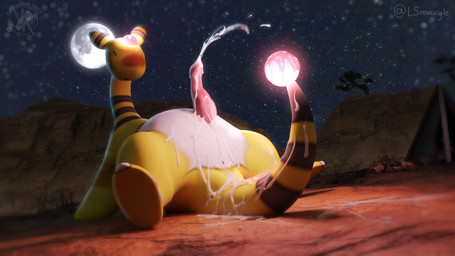 animal_genitalia blush bodily_fluids campfire camping canyon cum cum_covered cumshot desert ejaculation erection excessive_cum excessive_genital_fluids feral genital_fluids genitals glowing glowing_tail hands-free male messy moon night nude open_mouth orgasm outside penis plant sky solo tail tent tree yellow_body smeargle20 nintendo pokemon ampharos generation_2_pokemon mammal pokemon_(species) 16:9 3d_(artwork) digital_media_(artwork) hi_res widescreen