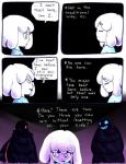 aftertale ambiguous_gender animated_skeleton black_background bone chara_(undertale) clothing comic dialogue english_text frisk_(undertale) geno_sans_(aftertale) human loverofpiggies mammal not_furry sans_(undertale) scarf simple_background skeleton text undead undertale undertale_(series)