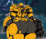 absurd_res armor big_butt bulldozer butt construction construction_equipment construction_vehicle deep_rock_galactic doretta_(deep_rock_galactic) drill equipment exhaust exhaust_pipe female ghost_ship_games hi_res hoxxes_iv_(planet) huge_butt huge_hips huge_thighs humanoid machine methados multicolored_body rear_view robot robot_humanoid small_waist solo tailpipe thick_thighs two_tone_body wide_hips yellow_body
