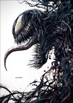 black_body bodily_fluids long_tongue multicolored_body not_furry saliva saliva_string sharp_teeth side_view solo teeth tongue tongue_out white_body ksuwabe marvel venom_(marvel) alien alien_humanoid humanoid symbiote 2024 artist_name