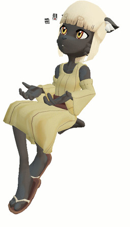 anthro black_body black_fur blonde_hair breasts clothed clothing d6 dice female footwear fur hair sandals shoes simple_background solo white_background yellow_eyes goshaag ankama dofus wakfu gra_(kuropapu) domestic_cat ecaflip felid feline felis mammal 2018 3d_(artwork) 3d_animation animated digital_media_(artwork)