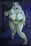 anthro barefoot big_breasts breasts dead_eyes feet female genitals green_tongue grey_eyes huge_breasts nipples nude pussy solo tongue wet el-loko undertale_(series) toriel bovid caprine goat mammal undead zombie hi_res