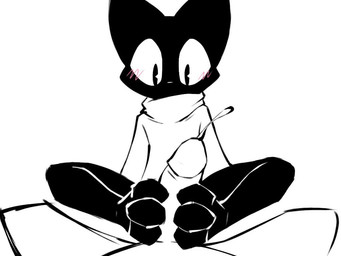 3_toes barefoot black_body black_fur blush blush_lines bodily_fluids clothed clothing cum cum_drip cum_on_feet cum_on_leg cum_on_penis cumshot disinterested disinterested_sex dripping ejaculation eyes_closed feet female foot_fetish foot_play footjob fur genital_fluids genitals looking_down male male/female paws penis sex solo toes topwear two-footed_footjob worthlessnarcissist google google_doodle magic_cat_academy momo_(google) domestic_cat felid feline felis mammal 2025 2d_animation 4:3 animated detailed digital_media_(artwork) frame_by_frame monochrome no_sound short_playtime webm