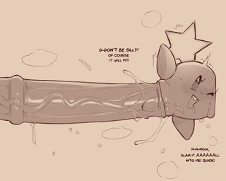 animal_genitalia animal_penis big_penis duo equine_genitalia equine_penis erection exclamation_point female female_penetrated genitals huge_penis hyper hyper_genitalia hyper_penis imminent_sex male male/female male_penetrating male_penetrating_female mostly_offscreen_character not_furry one_eye_closed open_mouth penetration penile penile_penetration penis penis_in_vagina ridiculous_fit sex text vaginal vaginal_penetration vulva where_is_your_god_now cold-blooded-twilight mario_and_luigi_(series) mario_bros nintendo starlow star_sprite 5:4 english_text hi_res monochrome