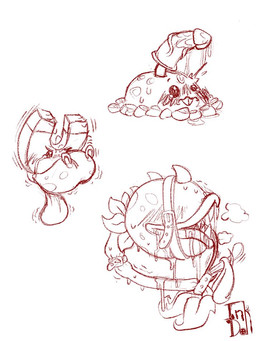 bdsm belt blush bodily_fluids bound cum dildo dripping drooling embarrassed forced fungus genital_fluids masochism nipple_piercing nipples piercing plant saliva sex_toy shaking sweat inkdoll electronic_arts plants_vs._zombies popcap_games chomper_(pvz) elemental_creature flora_fauna fungi_fauna magnet-shroom potato_mine_(pvz) sketch sketch_page