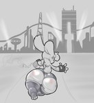 anthro bandage big_butt bomb bruised butt city clothing explosives female huge_butt huge_hips huge_thighs legwear looking_back running solo thick_thighs thigh_highs wide_hips conditional_dnp daserfomalhaut cupcake_(oriole) lagomorph leporid mammal rabbit hi_res