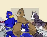 5:4 anal anthro ass_to_face avian balls big_butt bird butt canid canine canis clothed clothed/nude clothed_female_nude_male clothing dominant dominant_male falco_lombardi fay_(star_fox) felid feline female female_rimming_male forced fox fox_mccloud genitals group kid_yoongi krystal_(star_fox) lynx male male/female mammal miyu_(star_fox) nintendo nose_to_anus nude oral presenting presenting_balls presenting_hindquarters rimming sex star_fox submissive submissive_female trio wolf wolf_o'donnell