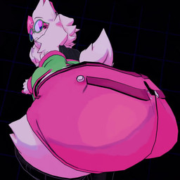 2_horns anthro bedroom_eyes bent_over big_butt black_background bottomwear bouncing_butt butt butt_bump butt_focus clothed clothing curved_horn eyeshadow eyewear femboy footwear fur geometric_background glasses grid_background horn hotpants huge_butt jacket legwear lidded_eyes looking_at_viewer looking_back looking_back_at_viewer makeup male narrowed_eyes off_shoulder pattern_background pear-shaped_figure pink_eyes pink_eyeshadow presenting presenting_hindquarters rear_view round_glasses scut_tail seductive shaking_butt shirt short_tail shorts simple_background smile socks solo tail thick_thighs thigh_highs thigh_socks topwear wearing_glasses white_body white_fur wide_hips notsawl cryptiacurves_(modeler) deltarune undertale_(series) ralsei bovid caprine goat mammal 1:1 2025 3d_(artwork) 3d_animation animated digital_media_(artwork) high_framerate loop no_sound short_playtime video