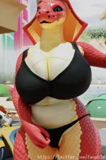 anthro big_breasts bottomwear bouncing_breasts bra breasts breasts_tracking close-up clothed clothing dancing female huge_breasts looking_at_viewer music navel non-mammal_breasts outside sea seaside snake_hood solo sports_bra thick_thighs topwear underwear water f-euphrates ember_(f-euphrates) ball_python cobra hybrid python python_(genus) reptile scalie snake 2:3 3d_(artwork) 3d_animation animated digital_media_(artwork) short_playtime sound webm