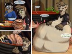 abdominal_bulge anthro anthro_pred anthro_prey duo egg female female_prey food food_fetish food_play forced fully_inside male male/female male_pred meat minicomic noodles oral_vore ramen same_size_vore text unwilling_prey vore young_intellegent_furry_friend canid canine canis hyena mammal wolf 4:3 comic digital_media_(artwork) english_text hi_res