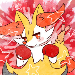 ambiguous_anthro ambiguous_gender anthro biped blush blush_stickers boxing_gloves boxing_gloves_only clothing dipstick_tail eyelashes food front_view handwear handwear_only looking_at_viewer markings mostly_nude no_pupils object_in_tail shrimp_(food) snout solo standing star_polygon tail tail_markings thick_eyelashes annyui0611 nintendo pokemon braixen canid generation_6_pokemon mammal pokemon_(species) 1:1 2023 digital_drawing_(artwork) digital_media_(artwork) half-length_portrait hi_res japanese_description portrait translated_description