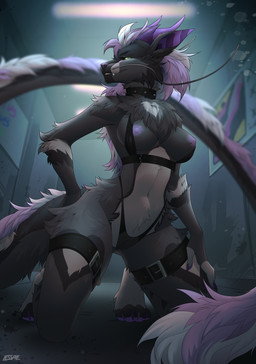 anthro areola biped breasts claws clothed clothed_anthro clothed_female clothing collar countershade_torso countershading feet female female_anthro fingers front_view fur genitals hair horn inside kneeling long_tail looking_at_viewer mature_anthro mature_female navel nipples panties pose smile solo tail toes underwear vulva lesspie mythology dragon eastern_dragon furred_dragon furred_scalie mythological_creature mythological_scalie scalie 2026 colored digital_drawing_(artwork) digital_media_(artwork) full-length_portrait hi_res portrait shaded