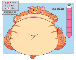 anthro belly big_belly blue_background bow_accessory bow_ribbon claws donation_drive frown fur green_eyes huge_belly lying male meter morbidly_obese morbidly_obese_anthro morbidly_obese_male mostly_nude navel number obese obese_anthro obese_male on_back orange_body orange_fur overweight overweight_anthro overweight_male pawpads pink_bow simple_background solo text weight_meter cleanplague dreamworks puss_in_boots_(franchise) puss_in_boots_(dreamworks) domestic_cat felid feline felis mammal tabby_cat url