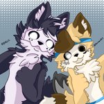 anthro bone cochambre_(birllil) duo latex male sefonias_(mexicano812) skull skull_head birllil canid canine canis dark_latex fox latex_creature living_latex mammal wolf 1:1