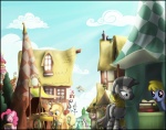 applejack_(mlp) black_border bonbon_(mlp) border cutie_mark derpy_hooves_(mlp) earth_pony equid equine eyes_closed feathered_wings feathers female feral friendship_is_magic grey_body grey_feathers group hasbro hi_res horn horse lyra_heartstrings_(mlp) mammal my_little_pony mythological_creature mythological_equine mythology pegasus pinkie_pie_(mlp) pony ponyville quadruped rainbow_dash_(mlp) sleeping stinkehund stripes tail unicorn wings zebra zecora_(mlp)