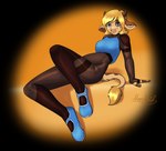 anthro blonde_hair blue_clothing blue_eyes blue_footwear blue_shoes bodystocking clothing female footwear hair horn legwear looking_at_viewer nylon nylon_clothing pantyhose shoes simple_background smile solo transparent_background moomaid alice_lovage bovid bovine cattle mammal 2021 alpha_channel hi_res