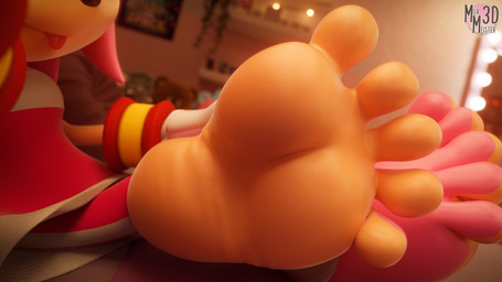 5_toes anthro barefoot big_feet blep countershade_feet countershading faceless_anthro faceless_character faceless_female feet female foot_fetish foot_focus fur humanoid_feet pink_body pink_fur plantigrade selfie soles solo toes tongue tongue_out milkmeister3d sega sonic_the_hedgehog_(series) amy_rose eulipotyphlan hedgehog mammal 16:9 2025 3d_(artwork) 4k absurd_res digital_media_(artwork) hi_res widescreen
