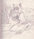 amputee anthro disability eyes_closed female flower outside plant prehensile_tail solo tail sildre american_opossum mammal marsupial virginia_opossum 2016 hi_res sketch