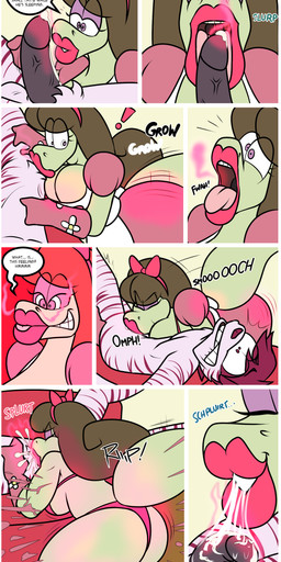 accessory age_difference anthro anthro_on_anthro anthro_penetrated anthro_penetrating anthro_penetrating_anthro apron aura big_breasts bimbofication bodily_fluids book bow_(feature) bow_accessory bow_ribbon bra breast_growth breasts butt clothed clothed/nude clothed_female clothing cum cum_in_mouth cum_inside dialogue erection fellatio female female_penetrated footwear forced furniture genital_fluids genitals growth hair_accessory hair_bow hair_ribbon hand_on_breast headband high_heels holding_breast intelligence_loss lips looking_at_genitalia looking_at_penis male male/female male_penetrating male_penetrating_female mature_anthro mature_female nude older_female older_penetrated on_sofa open_book oral oral_penetration panties penetration penile penile_penetration penis pink_bra pink_clothing pink_lips pink_panties pink_underwear power_bottom pumps reverse_forced_oral ribbons sex shoes size_difference sofa text thick_lips torn_clothing transformation transformation_through_sex underwear jamearts catherine_basil-lisk felid lizard mammal pantherine reptile scalie tiger absurd_res comic english_text hi_res
