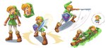 blonde_hair boots clothing footwear grass hair humanoid_pointy_ears hylian_shield light_body light_skin male melee_weapon motion_lines not_furry open_mouth open_smile plant pointy_ears shield shirt shoes simple_background smile solo sword thought_bubble topwear tunic weapon sailor_yon nintendo the_legend_of_zelda link elf humanoid hylian absurd_res hi_res