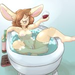 anthro areola bath bathing beverage box_of_chocolates breasts brown_hair candy chocolate container cup dessert drinking_glass eyes_closed female food genitals glass glass_container glass_cup hair holding_beverage holding_object holding_wine_glass navel nipples nude open_mouth open_smile partially_submerged pink_areola pink_inner_ear pink_nipples pussy simple_background smile solo spread_legs spreading water wine_bottle wine_glass cainethelongshot yulia_(bakedbunny) lagomorph leporid mammal rabbit 1:1 2021 digital_media_(artwork) hi_res shaded