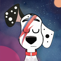 black_ears black_nose black_spots collar cosmic_background eyes_closed feral fur heterochromatic_ears male red_collar solo space space_background spots star toony white_body white_fur white_spots randomkooldude 101_dalmatian_street 101_dalmatians disney david_bowie dylan_(101_dalmatians) canid canine canis dalmatian domestic_dog mammal 1:1 hi_res