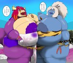 alythewolfcat anthro aoi_hikawa aoi_oni_(crescent-blue-zero) areola asian_mythology big_areola big_breasts big_nipples breasts demon duo east_asian_mythology female hi_res huge_areola huge_breasts huge_hips huge_nipples huge_thighs hyper hyper_breasts hyper_hips japanese_mythology japanese_text jewelry koopa lips mario_bros mythology nintendo nipples oni scalie skimpy_dress text thick_lips thick_thighs wide_hips yokai