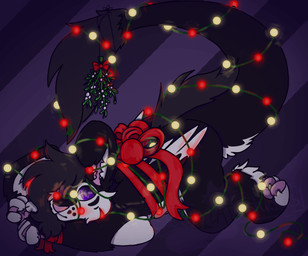 anthro bdsm bondage bound christmas_decorations christmas_lights female holidays solo wings sleepycatstudios christmas ottaroo animated