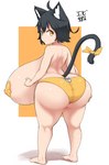 big_breasts big_butt black_hair breasts butt butt_keyhole_panties cat_ear_panties clothing female hair holding_butt huge_breasts huge_butt hyper hyper_breasts keyhole_clothing keyhole_panties keyhole_underwear panties pasties plantigrade solo underwear yellow_clothing yellow_panties yellow_underwear sakanadaze animal_humanoid cat_humanoid felid felid_humanoid feline feline_humanoid humanoid mammal mammal_humanoid