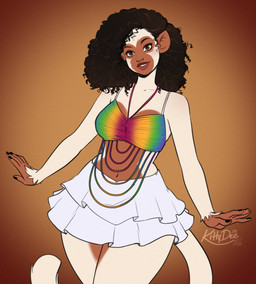 anthro biped breasts clothed clothed_anthro clothed_female clothing female fingers front_view fur hair looking_at_viewer navel simple_background smile solo standing tail teeth kittydee haplorhine mammal monkey primate 2026 digital_drawing_(artwork) digital_media_(artwork) hi_res