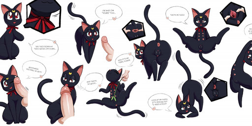 6_nipples anus bestiality black_body black_fur disembodied_penis duo female female_on_human feral fur genitals human_on_feral interspecies licking male male/female male_on_feral multi_nipple nipples oral penile penis penis_lick penis_on_face sex simple_background speech_bubble spread_vulva spreading text tongue tongue_out vulva white_background manene no-ink sailor_moon_(series) luna_(sailor_moon) domestic_cat felid feline felis human mammal 2019 english_text sequence