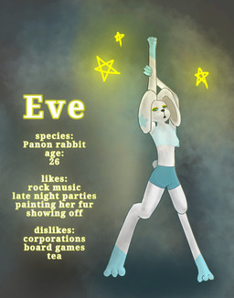 4_toes anthro bedroom_eyes biped clothed clothing contact_lenses digitigrade eye_contact feet female female_anthro front_view green_eyes light_clothing looking_at_another looking_at_viewer narrowed_eyes painted_fur presenting seductive simple_background solo standing star text toes bird_at_night eve_the_bunny domestic_rabbit lagomorph leporid mammal oryctolagus pannon_white_rabbit rabbit absurd_res character_name digital_drawing_(artwork) digital_media_(artwork) english_text hi_res model_sheet