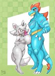 anthro balls big_breasts big_dom_small_sub breast_play breast_squish breasts collar collar_only dominant duo female feraligatr generation_2_pokemon generation_5_pokemon genitals hambor12 hi_res holding_breast huge_breasts humanoid_genitalia humanoid_penis jewelry larger_male larger_male_smaller_female male male/female minccino muscular muscular_anthro muscular_male necklace necklace_only nintendo nude outercourse pecs penis pokemon pokemon_(species) pussy scar sex short_stack simple_background size_difference smaller_female squish standing standing_sex titfuck